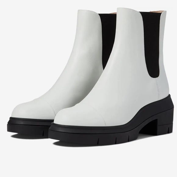 Stuart Weitzman Norah Leather Lug- sole Chelsea Boots - Size 8 - Used Once